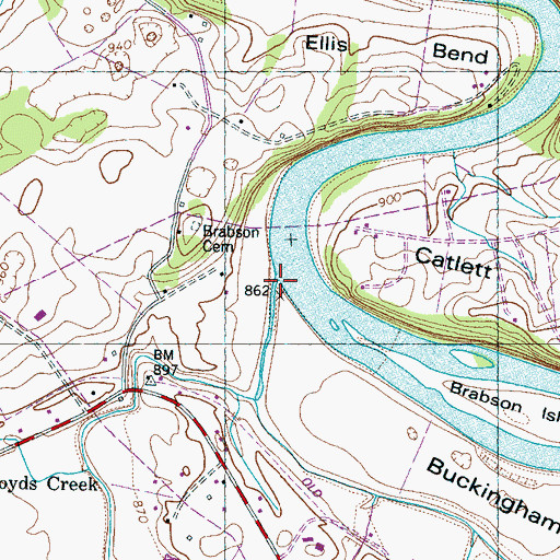 Topographic Map of Boyds Creek, TN