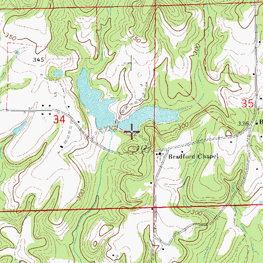 Topographic Map of Lake Carrona Number 1 Dam, AL