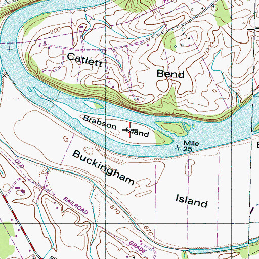 Topographic Map of Brabson Island, TN