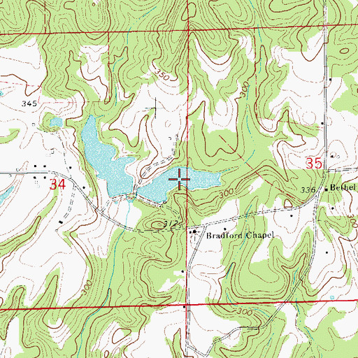 Topographic Map of Lake Carrona Number One, AL