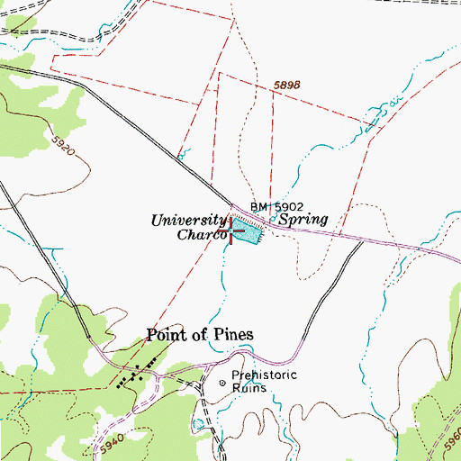 Topographic Map of University Charco, AZ