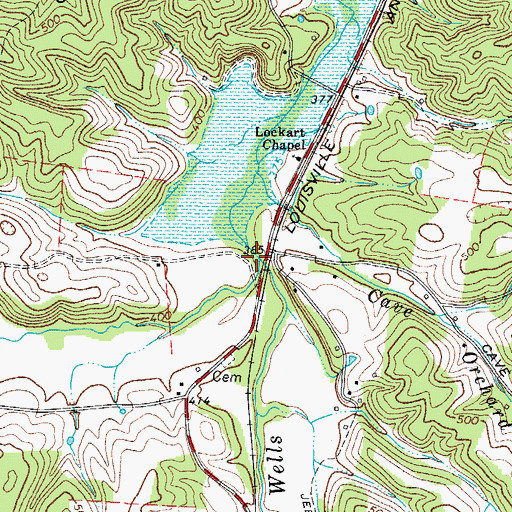 Topographic Map of Brigham Branch, TN