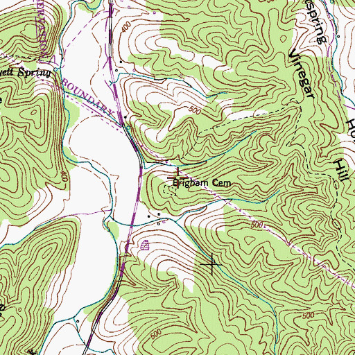 Topographic Map of Brigham Cemetery, TN