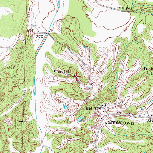 Topographic Map of Bright Hill Church, TN