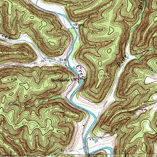 Topographic Map of Brimstone Church, TN
