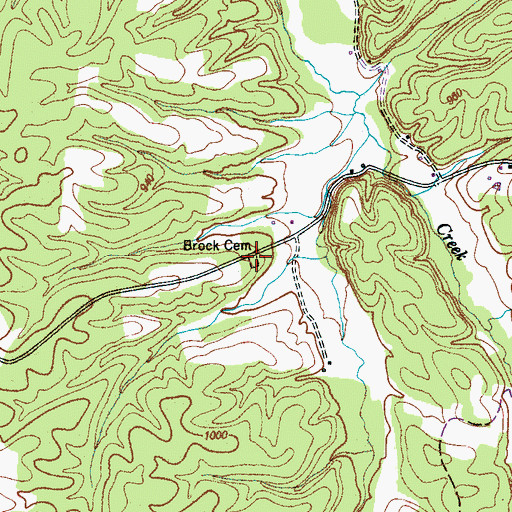 Topographic Map of Brock Cemetery, TN