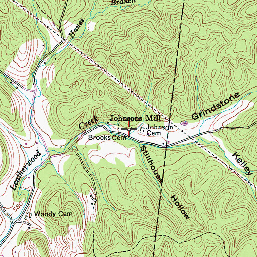 Topographic Map of Brooks Cemetery, TN