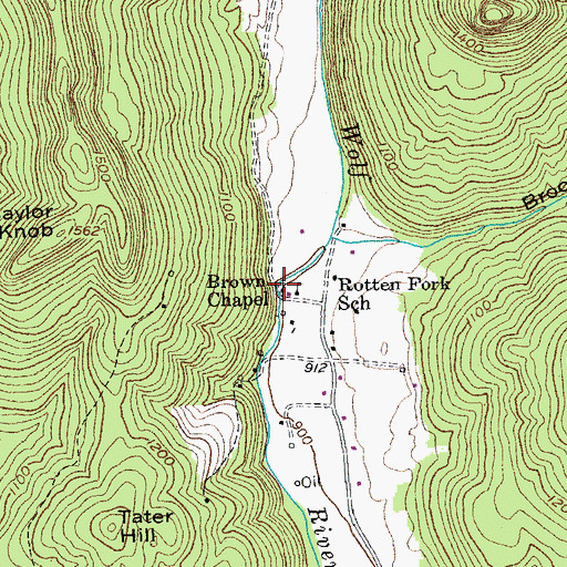 Topographic Map of Brown Chapel, TN