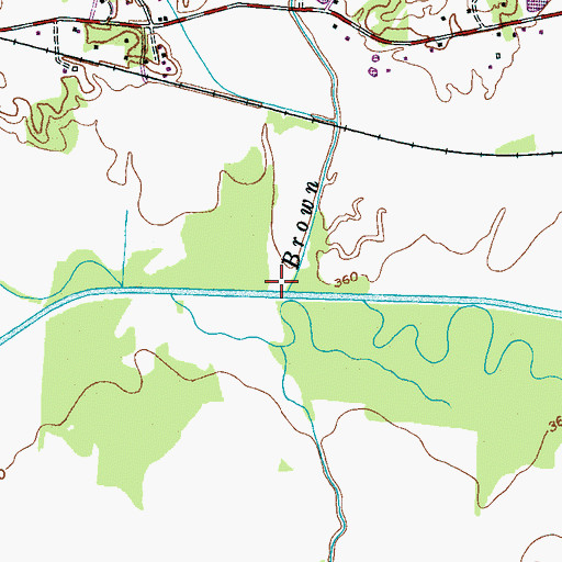 Topographic Map of Brown Creek, TN