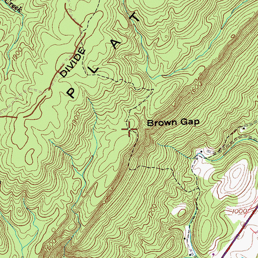 Topographic Map of Brown Gap, TN