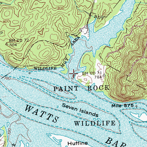 Topographic Map of Buck Creek, TN