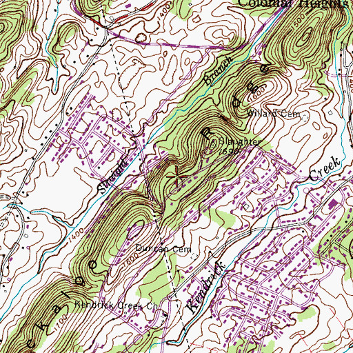 Topographic Map of Buckaloo Ridge, TN