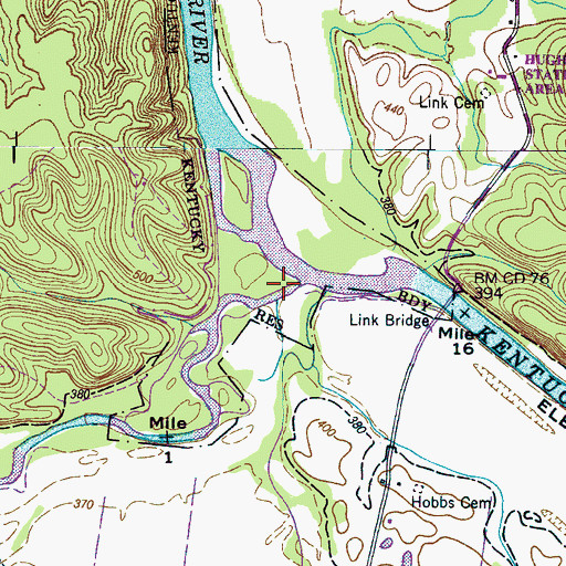 Topographic Map of Buffalo River, TN