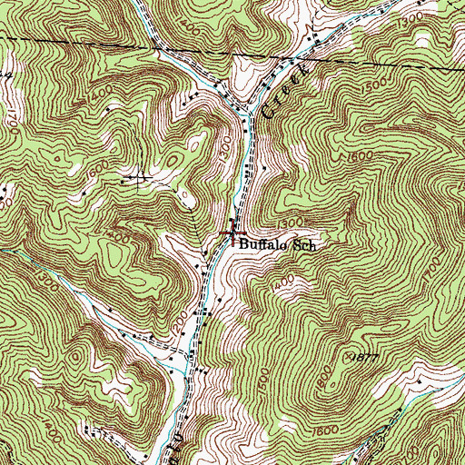 Topographic Map of Buffalo School, TN