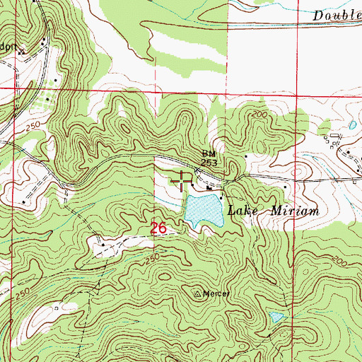Topographic Map of Lake Miriam Dam, AL