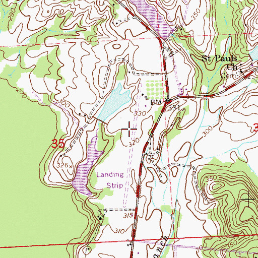 Topographic Map of Edwards Pond Dam, AL