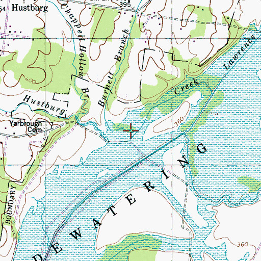 Topographic Map of Burnett Branch, TN