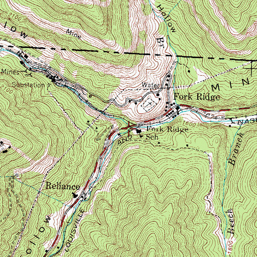 Topographic Map of Burrell Creek, TN