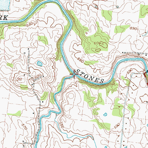 Topographic Map of Bushman Creek, TN