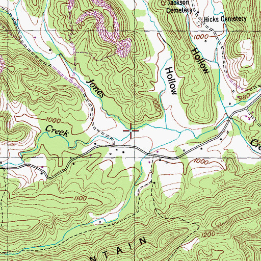 Topographic Map of Butler Creek, TN