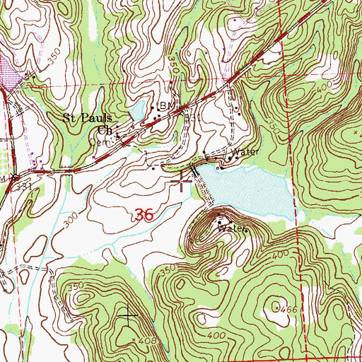Topographic Map of Golden Stream Lake Dam, AL
