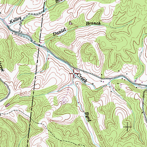 Topographic Map of Byrd Branch, TN