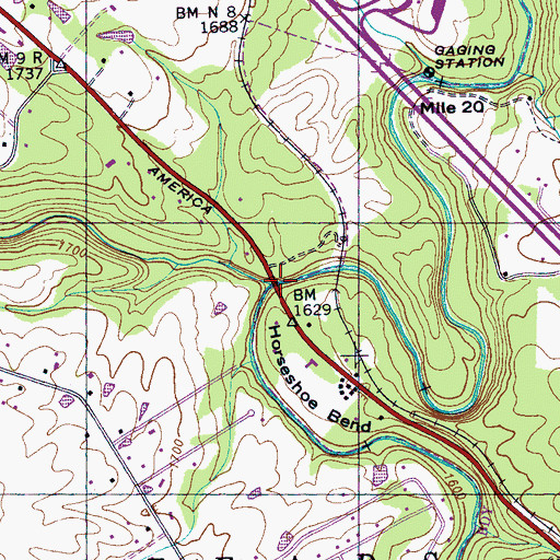 Topographic Map of Byrd Creek, TN