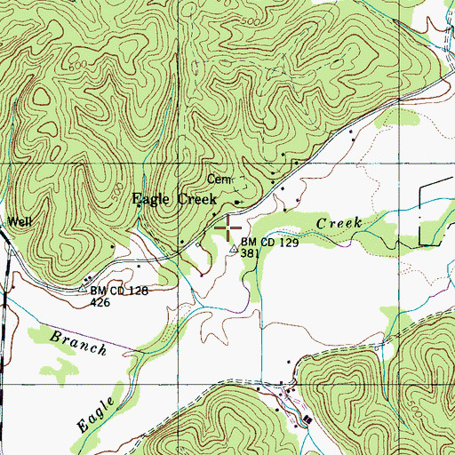 Topographic Map of Byrd School, TN