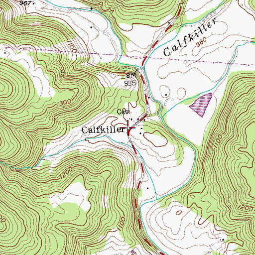Topographic Map of Calfkiller, TN