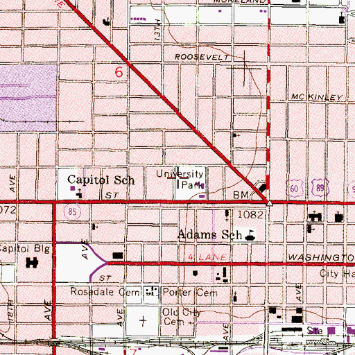 Topographic Map of University Park, AZ
