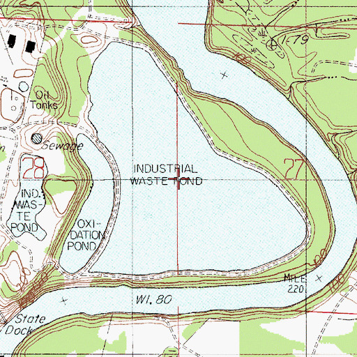 Topographic Map of Hammermill Waste Treatment Pond, AL