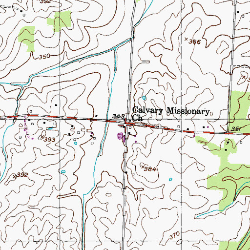 Topographic Map of Calvary Missionary Church, TN