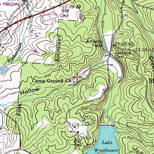 Topographic Map of Camp Ground Church, TN