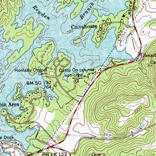 Topographic Map of Camp Oo-tah-nee-noh-chee, TN