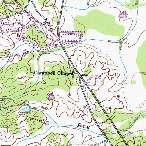 Topographic Map of Campbell Chapel, TN