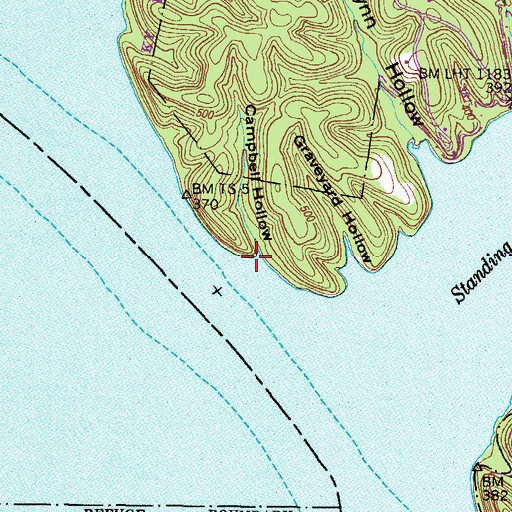 Topographic Map of Campbell Hollow, TN