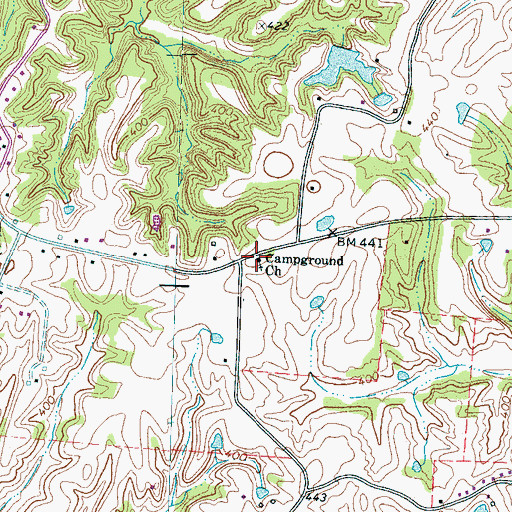 Topographic Map of Campground Church, TN