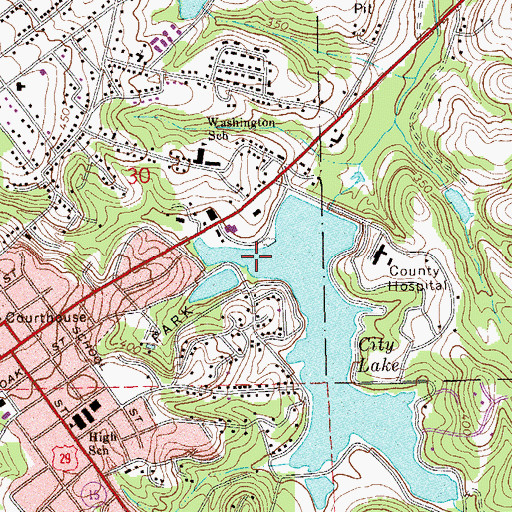 Topographic Map of Tuskegee City Lake Dam, AL