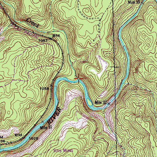 Topographic Map of Campground Creek, TN
