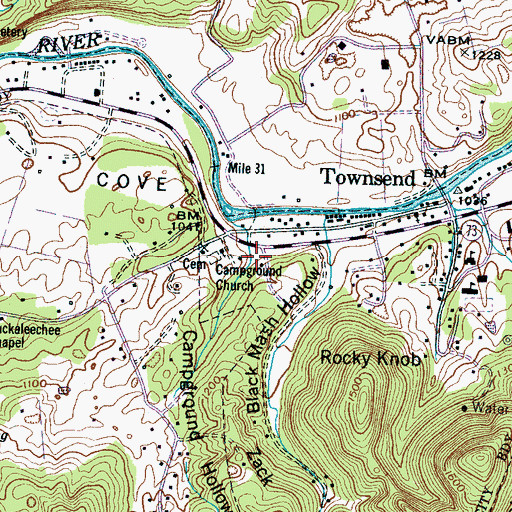 Topographic Map of Campground Hollow, TN