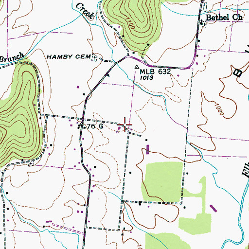 Topographic Map of Campground School, TN