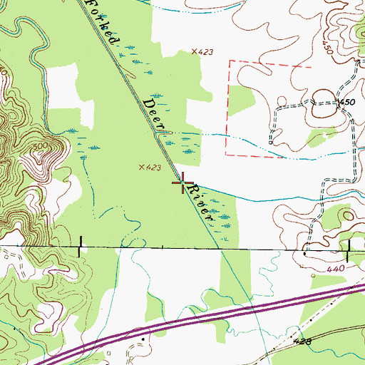 Topographic Map of Cane Creek, TN