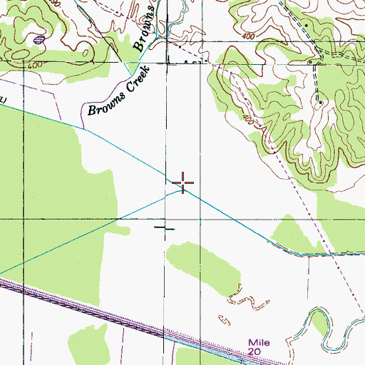 Topographic Map of Cane Creek, TN