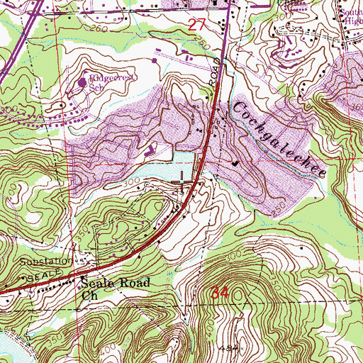Topographic Map of Asbury Dam, AL