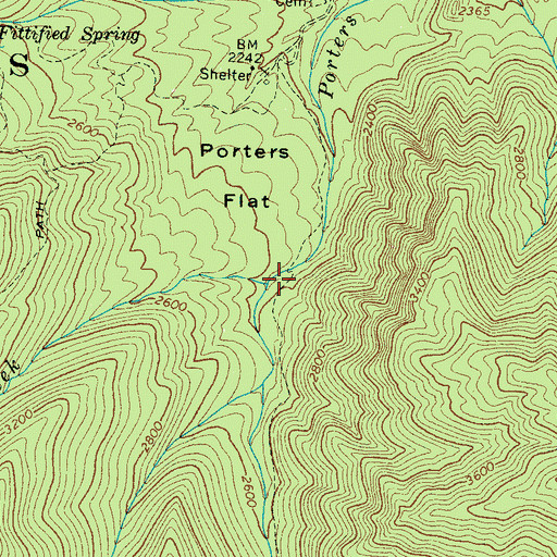 Topographic Map of Cannon Creek, TN
