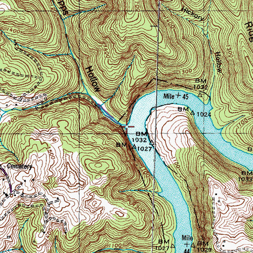Topographic Map of Capps Hollow, TN
