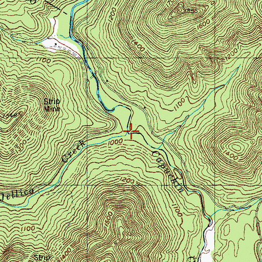 Topographic Map of Capuchin Creek, KY