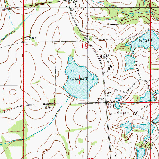 Topographic Map of J M Gaston Number Two Lake, AL