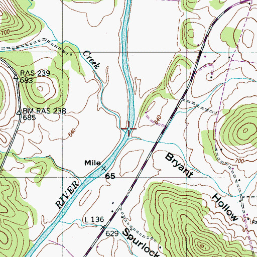 Topographic Map of Carr Creek, TN