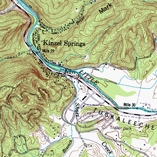 Topographic Map of Carr Creek, TN